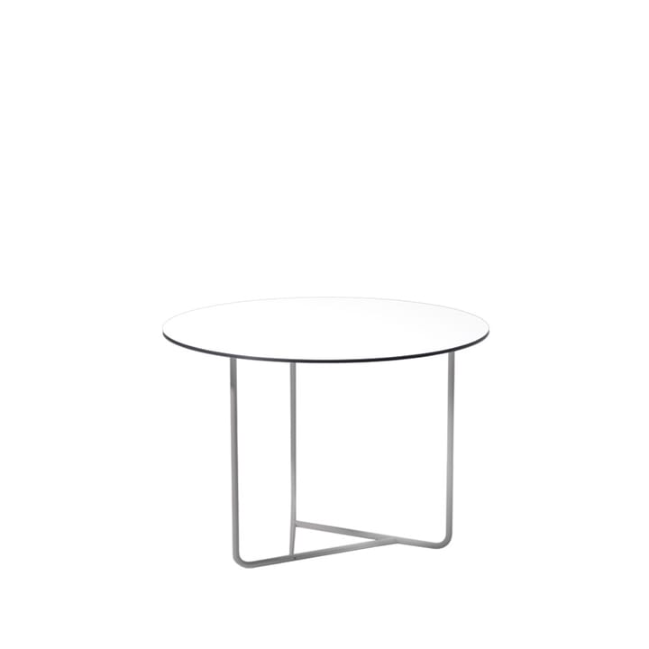 Tellus stolik kawowy - biały, chromowany stojak, h44 d64 - SMD Design