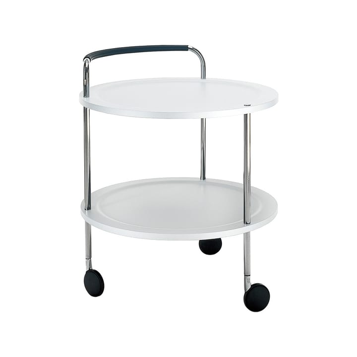 Trolley Round basic Wózek do serwowania - biały, chromowany stojak - SMD Design