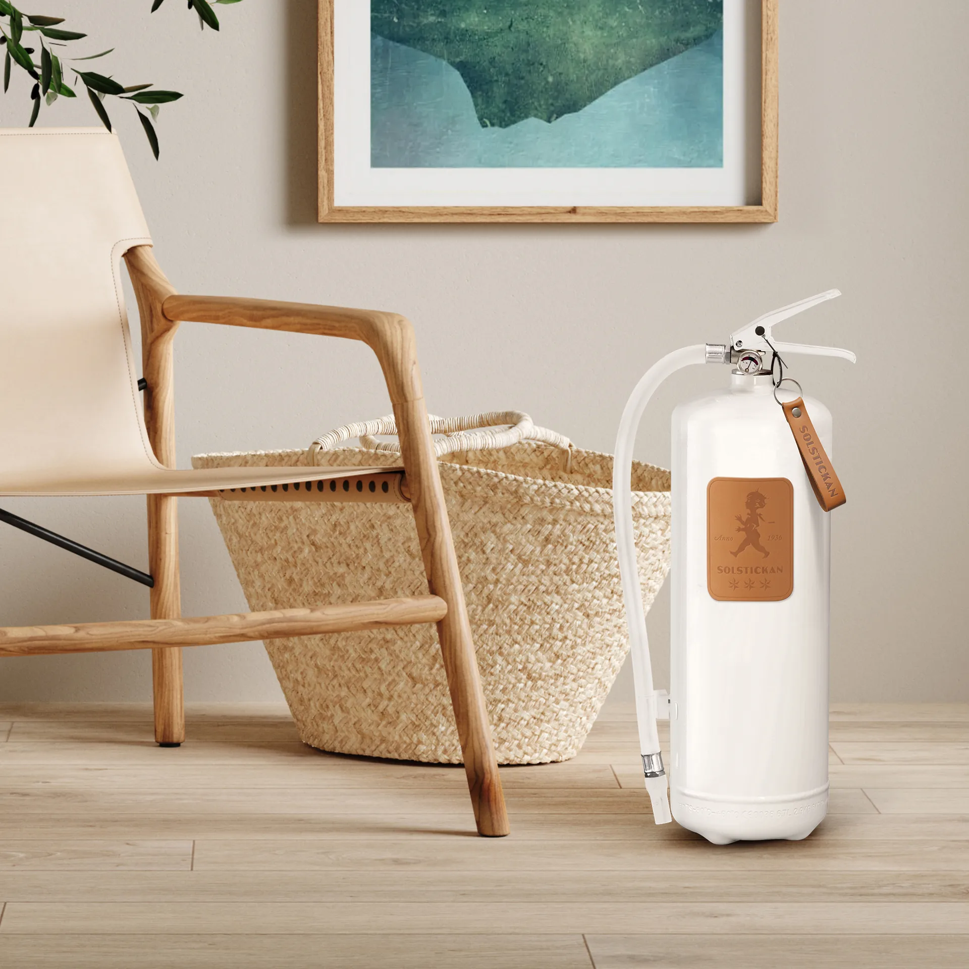 Gaśnica Solstickan 6 kg, Biała-jasna skóra Solstickan Design