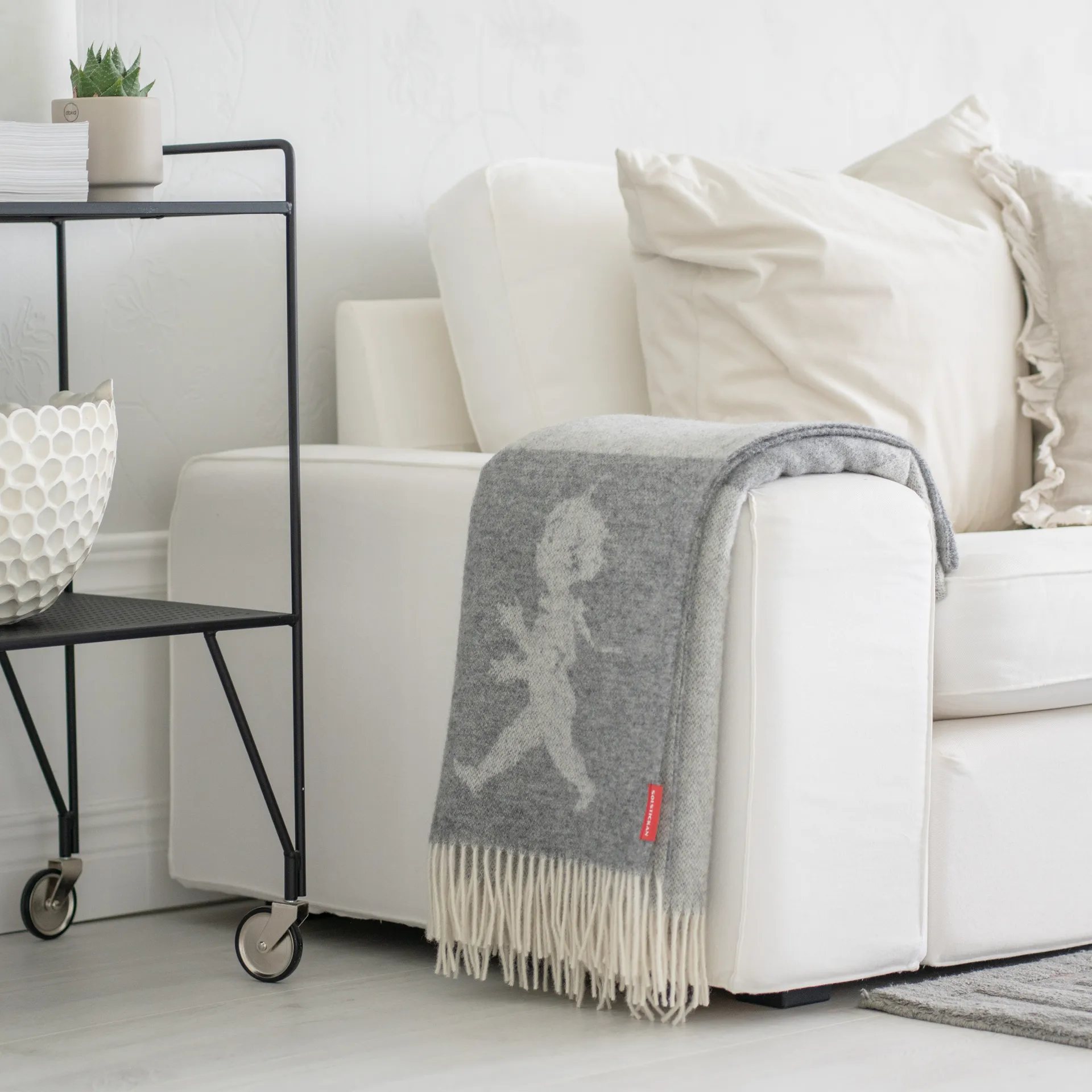 Pled z wełny merynosa Solstickan 130x170 cm, Jasnoszary Solstickan Design