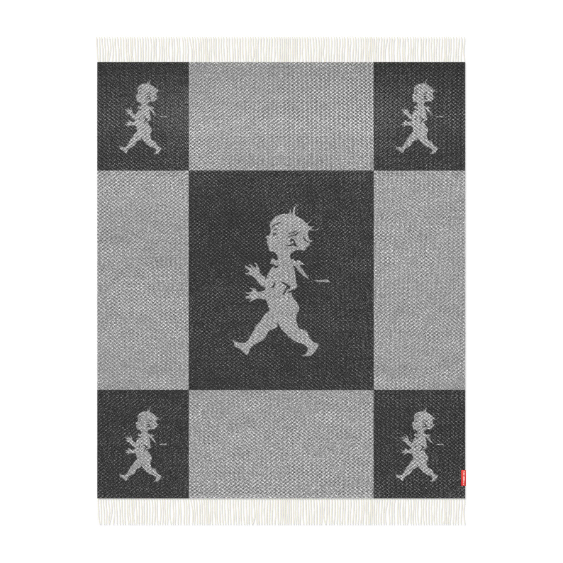 Pled z wełny merynosa Solstickan 130x170 cm, Szary antracytowy Solstickan Design