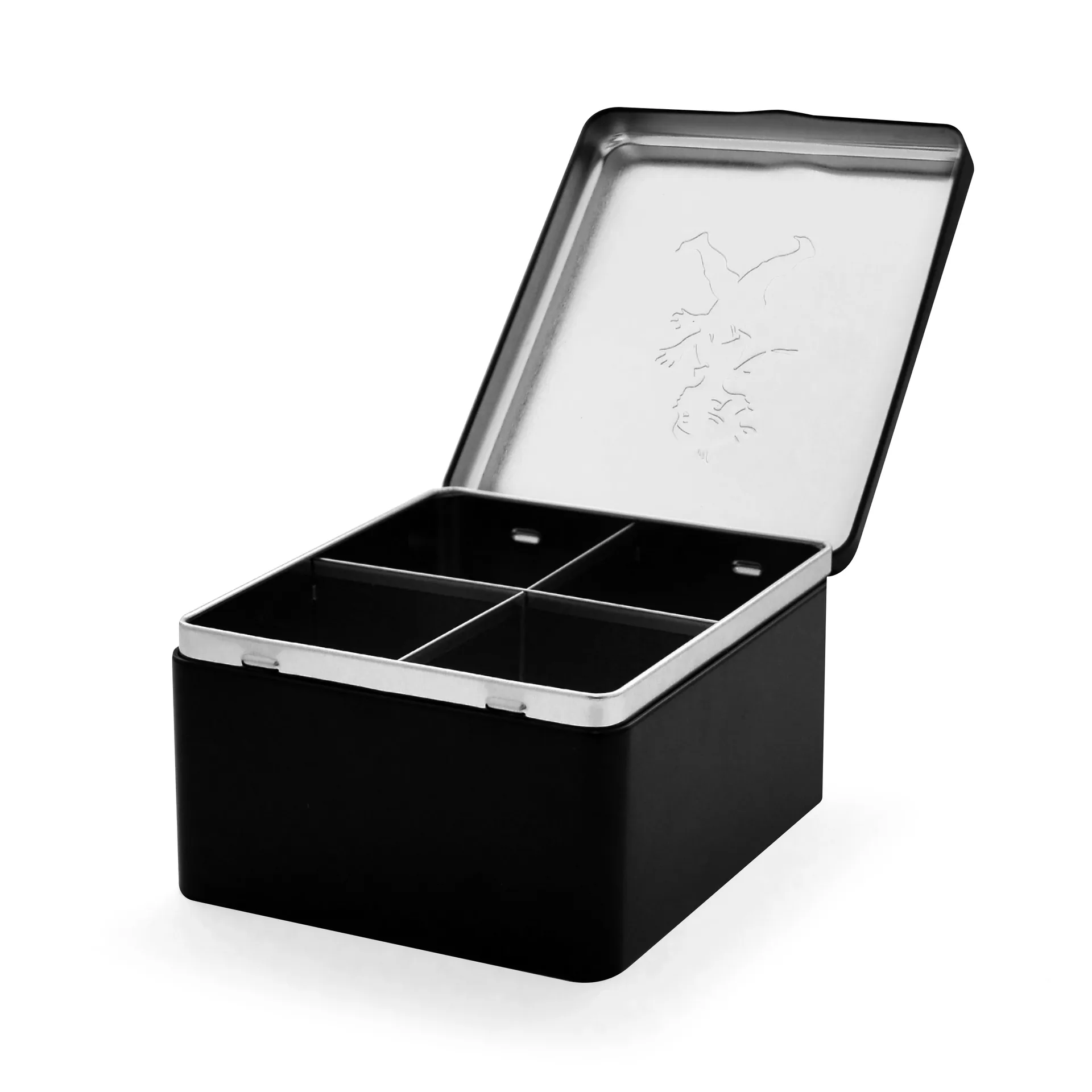 Pudełko na herbatę z przegrodami Solstickan 13,6x15,6 cm , Czarny Solstickan Design