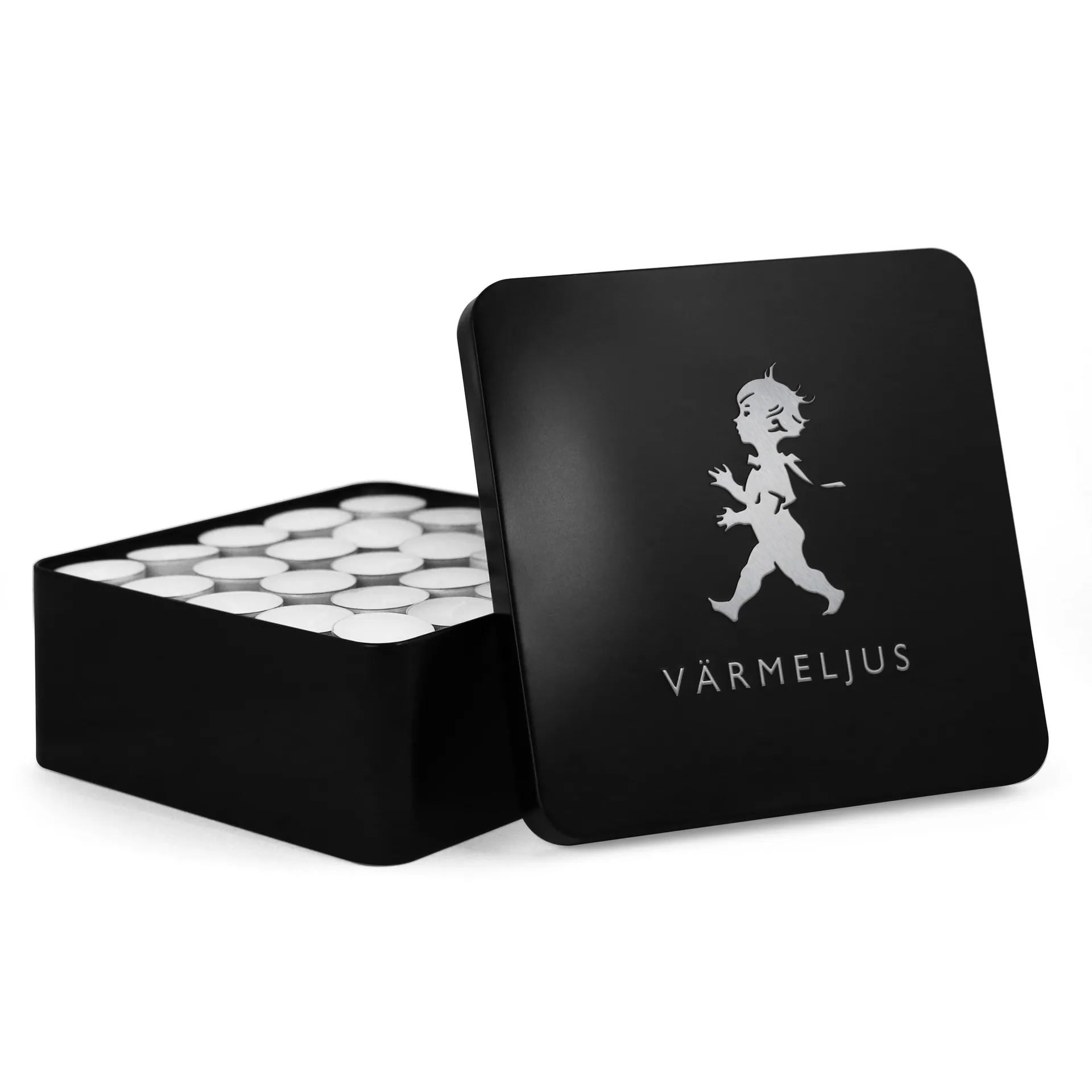 Pudełko na tealighty Solstickan 21x21 cm, Czarny matowy Solstickan Design