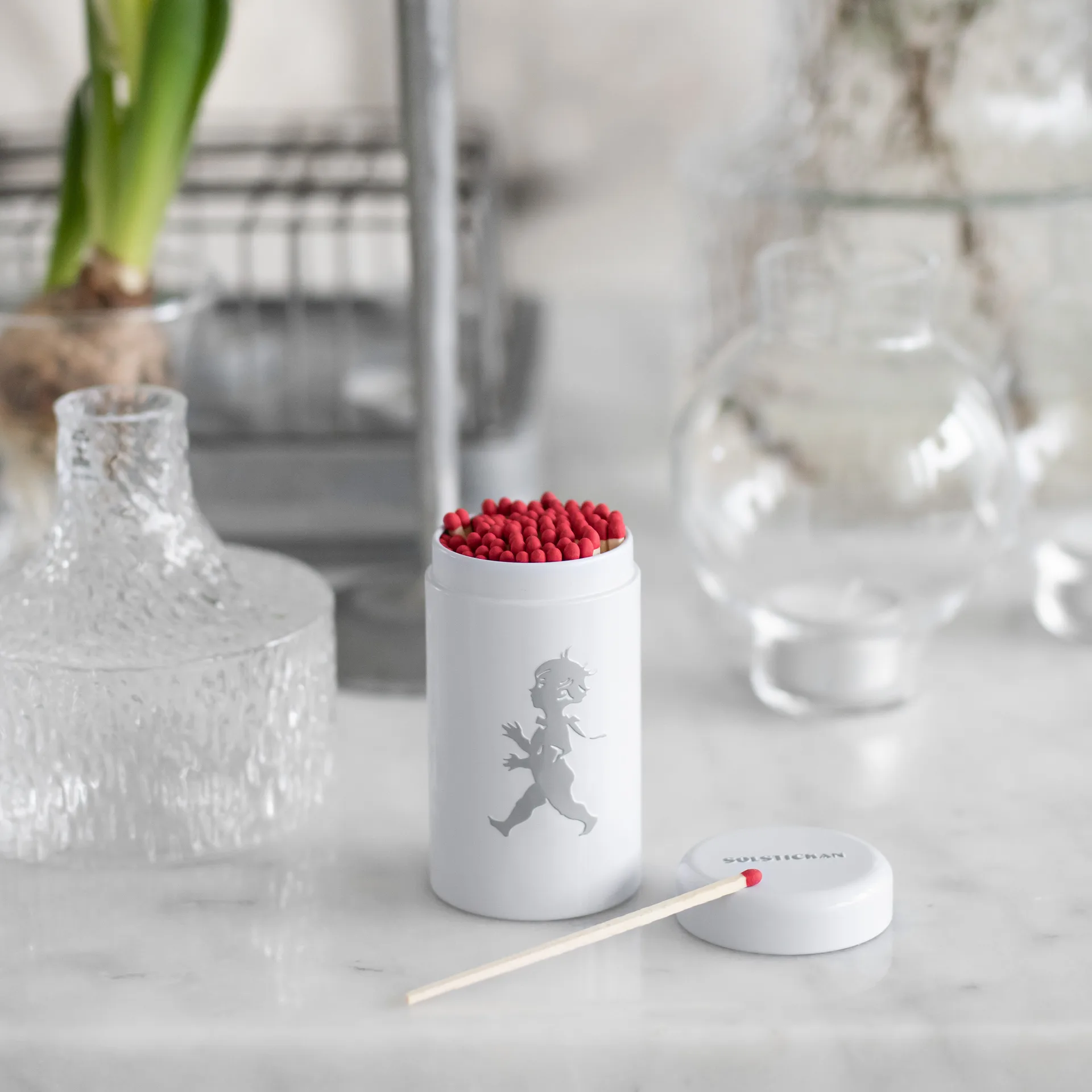 Puszka na zapałki Solstickan 100 -pak, Biała Solstickan Design