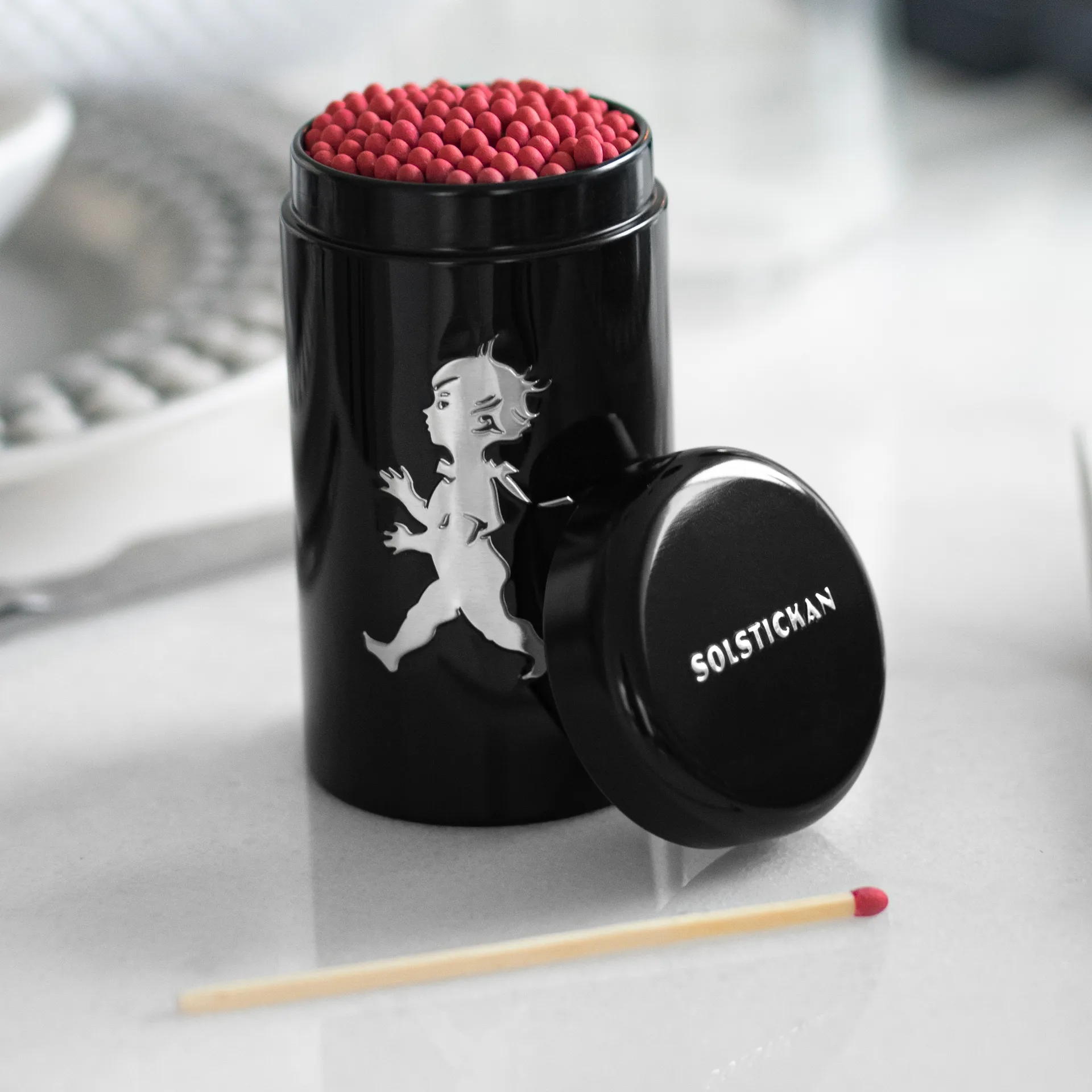 Puszka na zapałki Solstickan 100 -pak, Czarna Solstickan Design