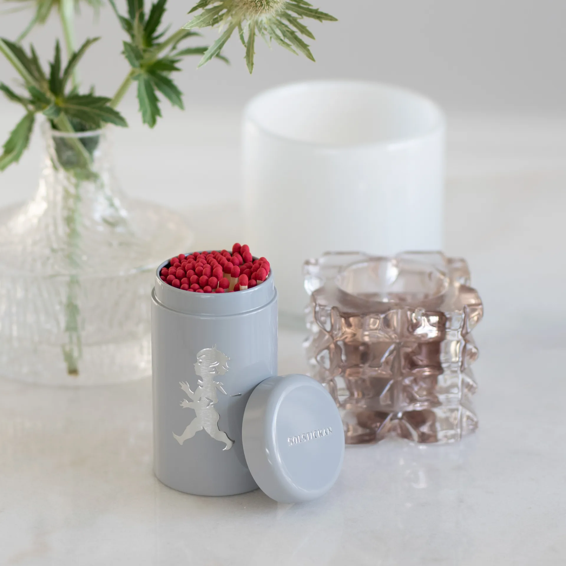 Puszka na zapałki Solstickan 100 -pak, Szara Solstickan Design