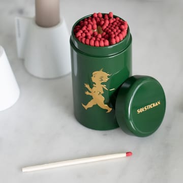 Puszka na zapałki Solstickan 100 -pak - Zielono-złota - Solstickan Design
