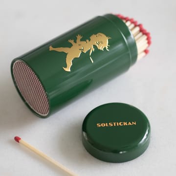 Puszka na zapałki Solstickan 100 -pak - Zielono-złota - Solstickan Design