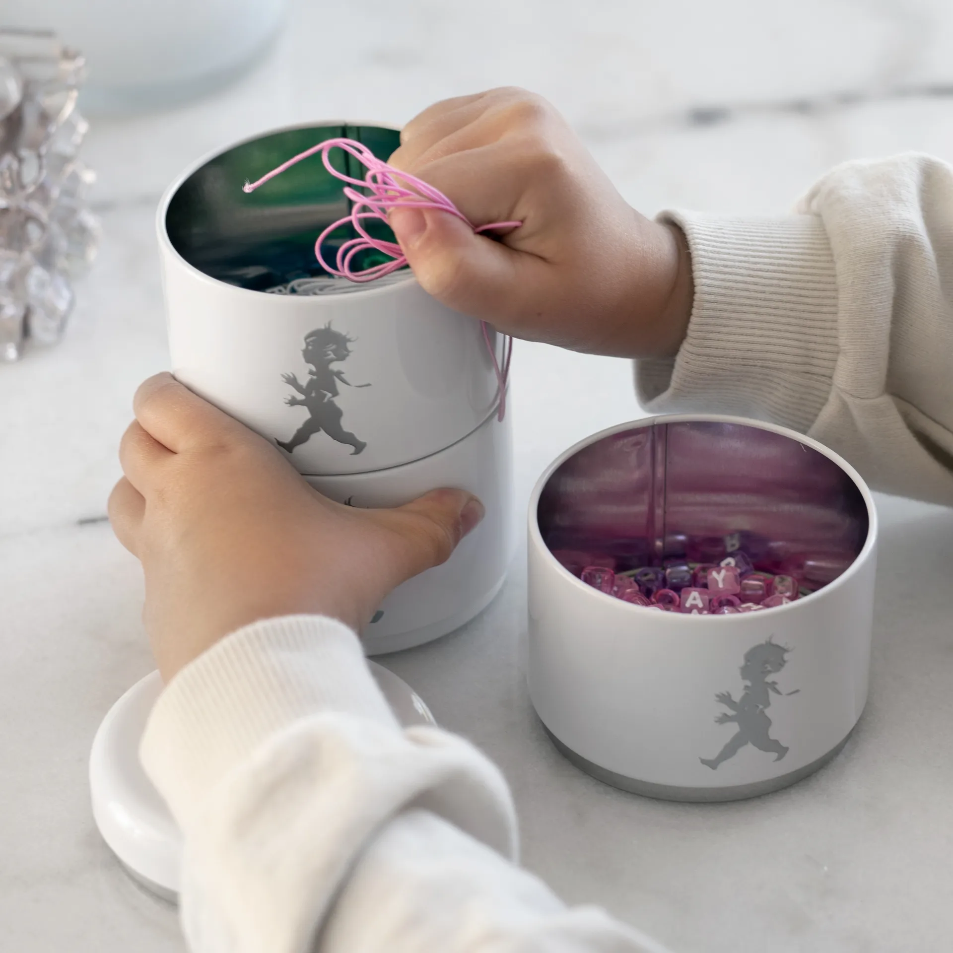 Słoik z trzema przegrodami Solstickan Ø8,5 cm, Biały Solstickan Design