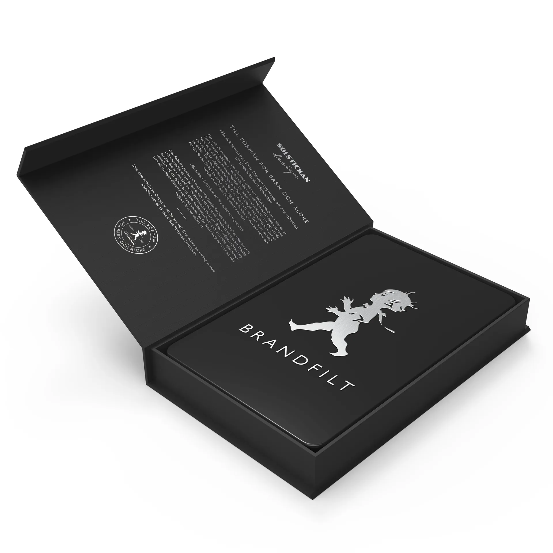 Solstickan koc gaśniczy 16x2,7x25 cm, Matowy czarny Solstickan Design