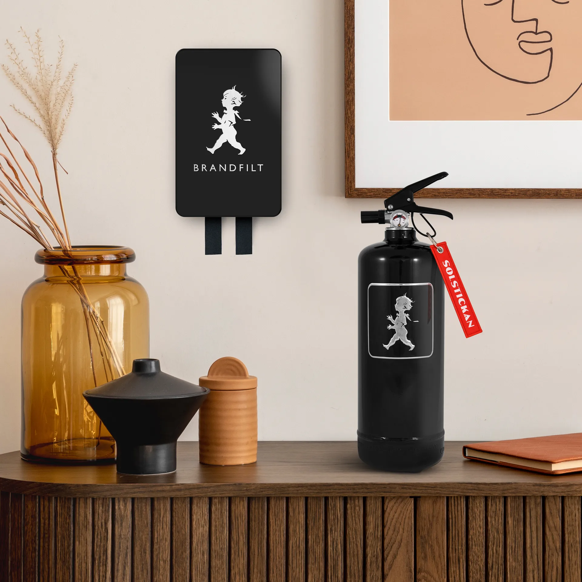 Solstickan koc gaśniczy 16x2,7x25 cm, Matowy czarny Solstickan Design