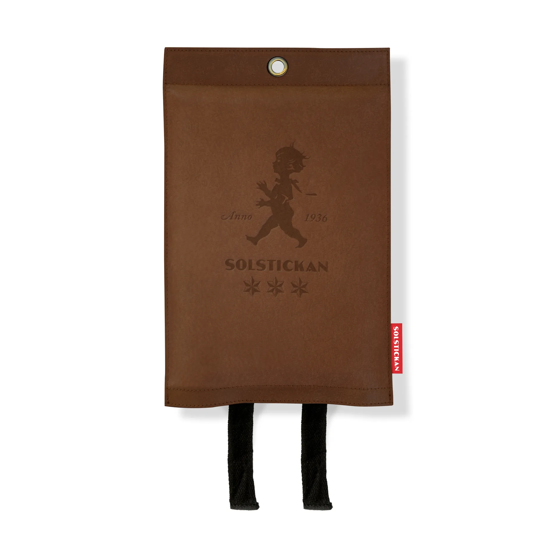 Solstickan koc gaśniczy ze skóry 120x120 cm, Ciemna skóra Solstickan Design