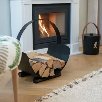 Solstickan kosz na drewno - Czarny - Solstickan Design