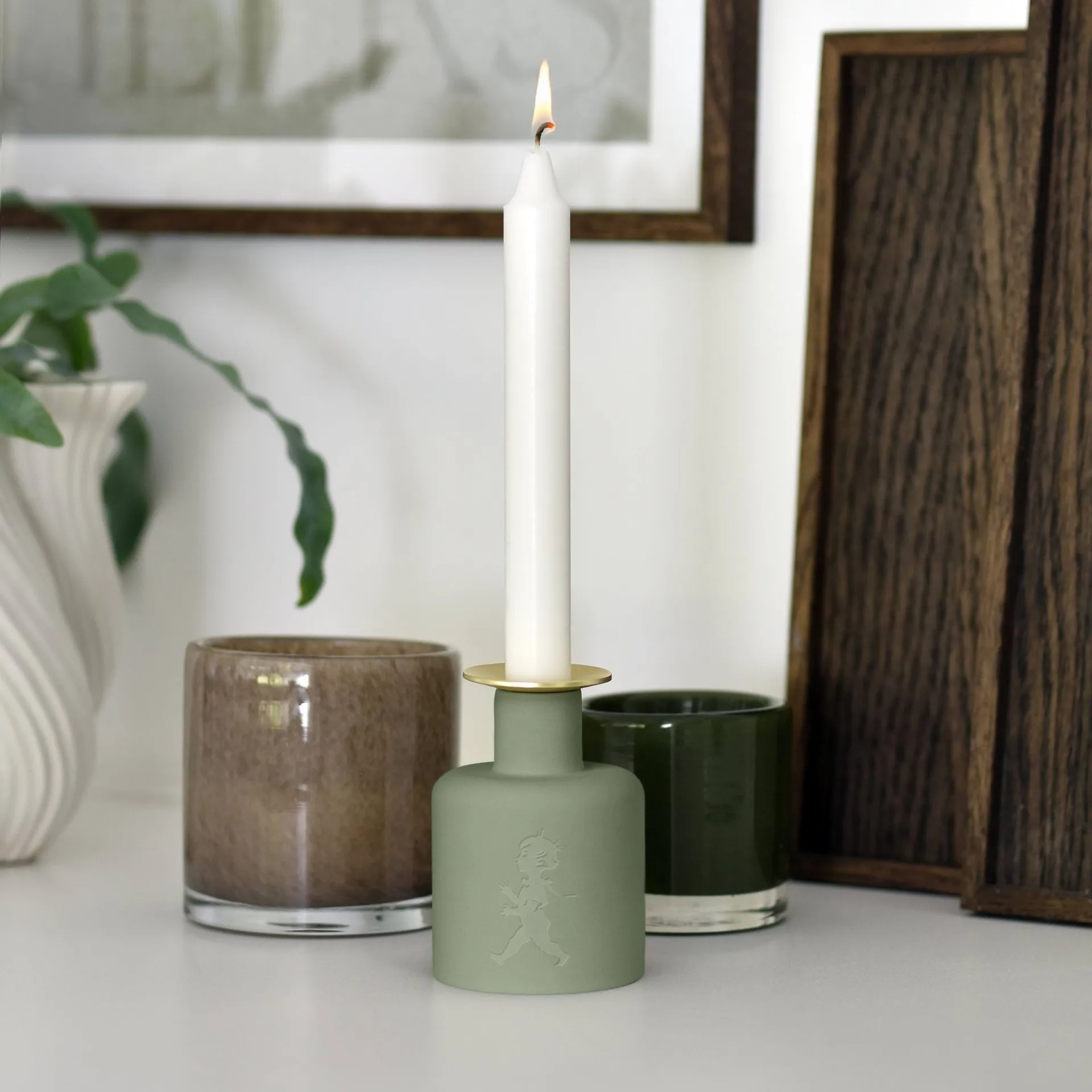 Solstickan świecznik ceramiczny, Zielony Solstickan Design