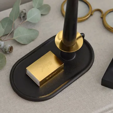 Świecznik kominkowy z etui na zapałki - Czarny - Solstickan Design