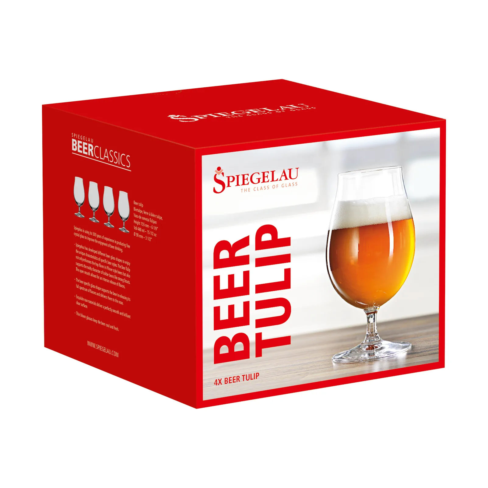Beer Classics kieliszki tulip 440 ml, 4‑pak, przezroczysty Spiegelau