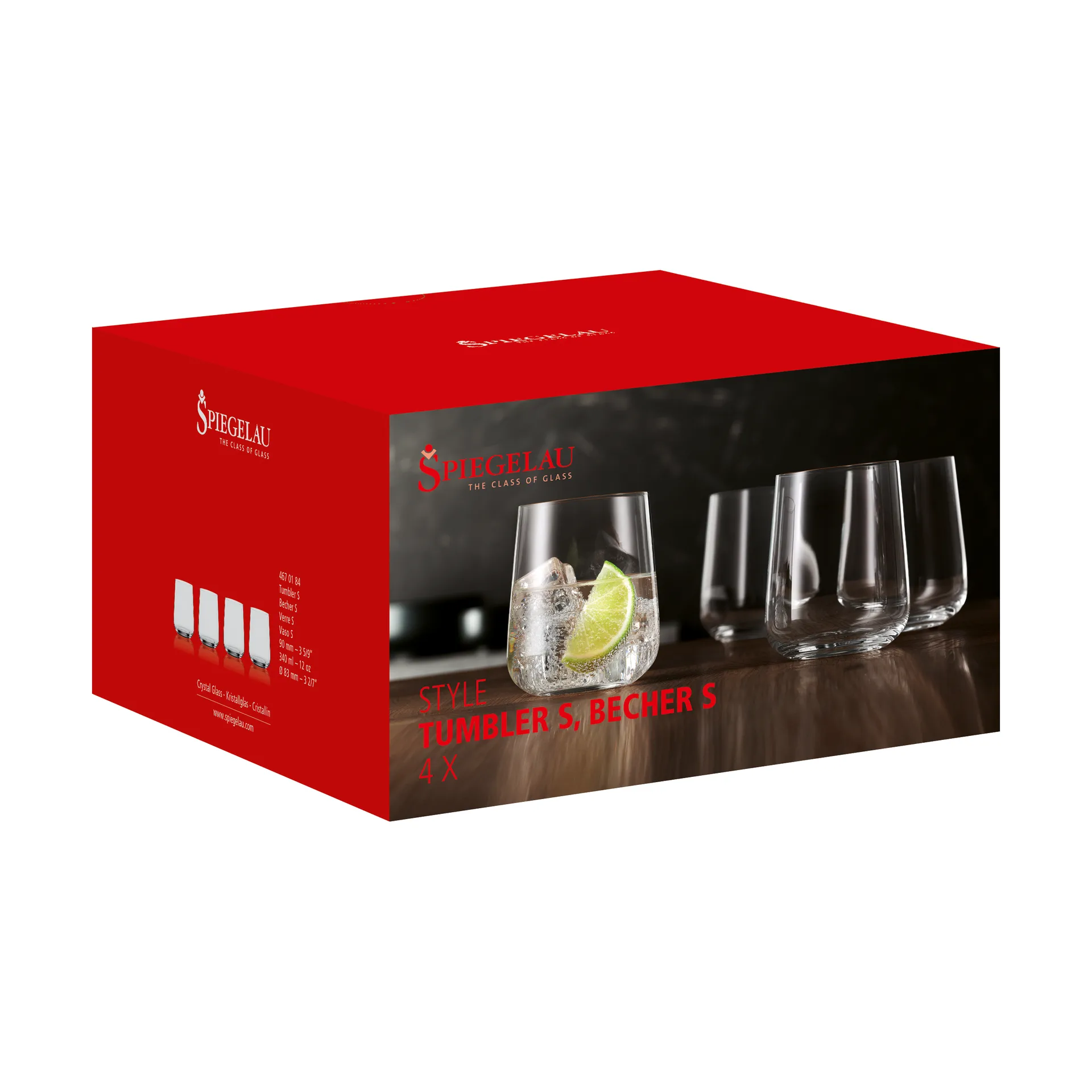 Style szklanki do napojów 340 ml, zestaw 4 sztuk, Przezroczysty Spiegelau