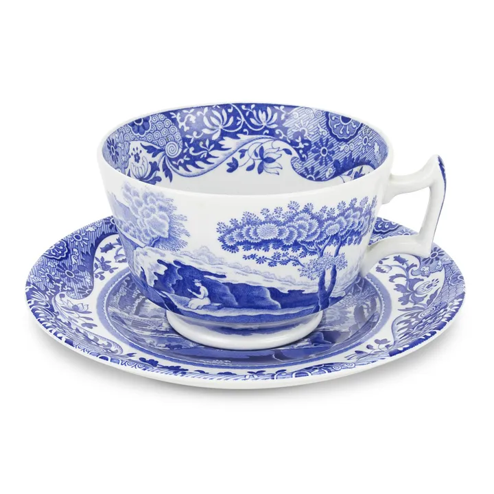 Blue Italian filiżanka śniadaniowa ze spodkiem - 280 ml - Spode