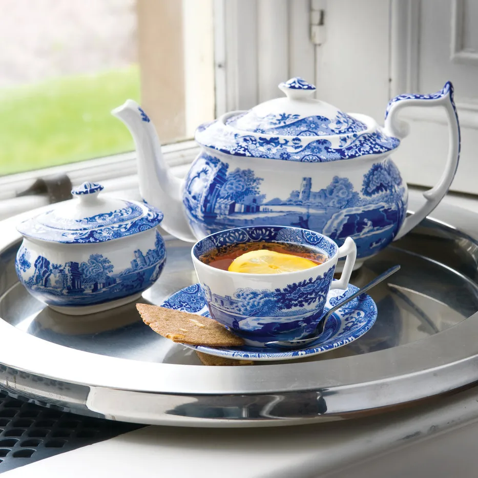 Blue Italian filiżanka śniadaniowa ze spodkiem, 280 ml Spode