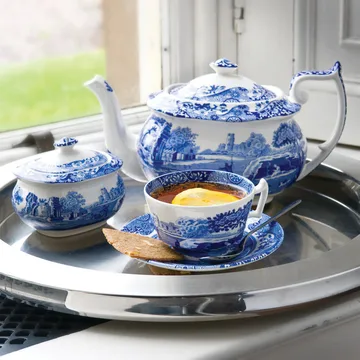 Blue Italian filiżanka śniadaniowa ze spodkiem - 280 ml - Spode