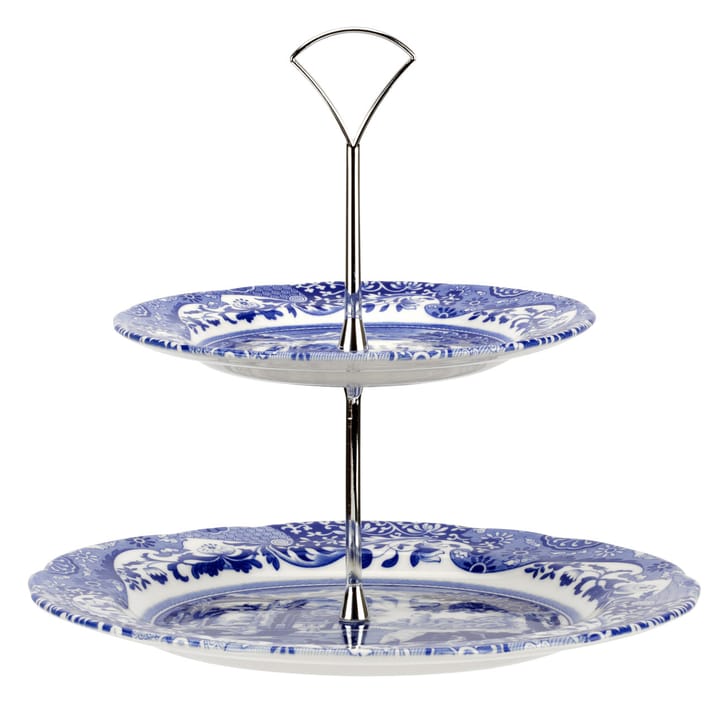 Blue Italian patera na ciasto, 2 piętra Spode