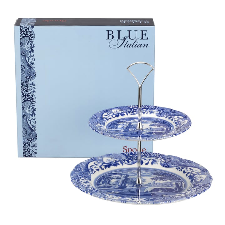 Blue Italian patera na ciasto, 2 piętra Spode