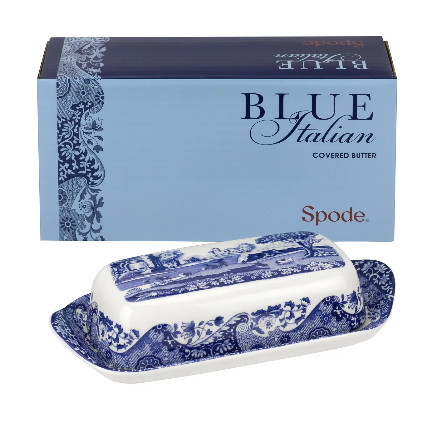 Blue Italian pudełko na masło, 20x10 cm Spode