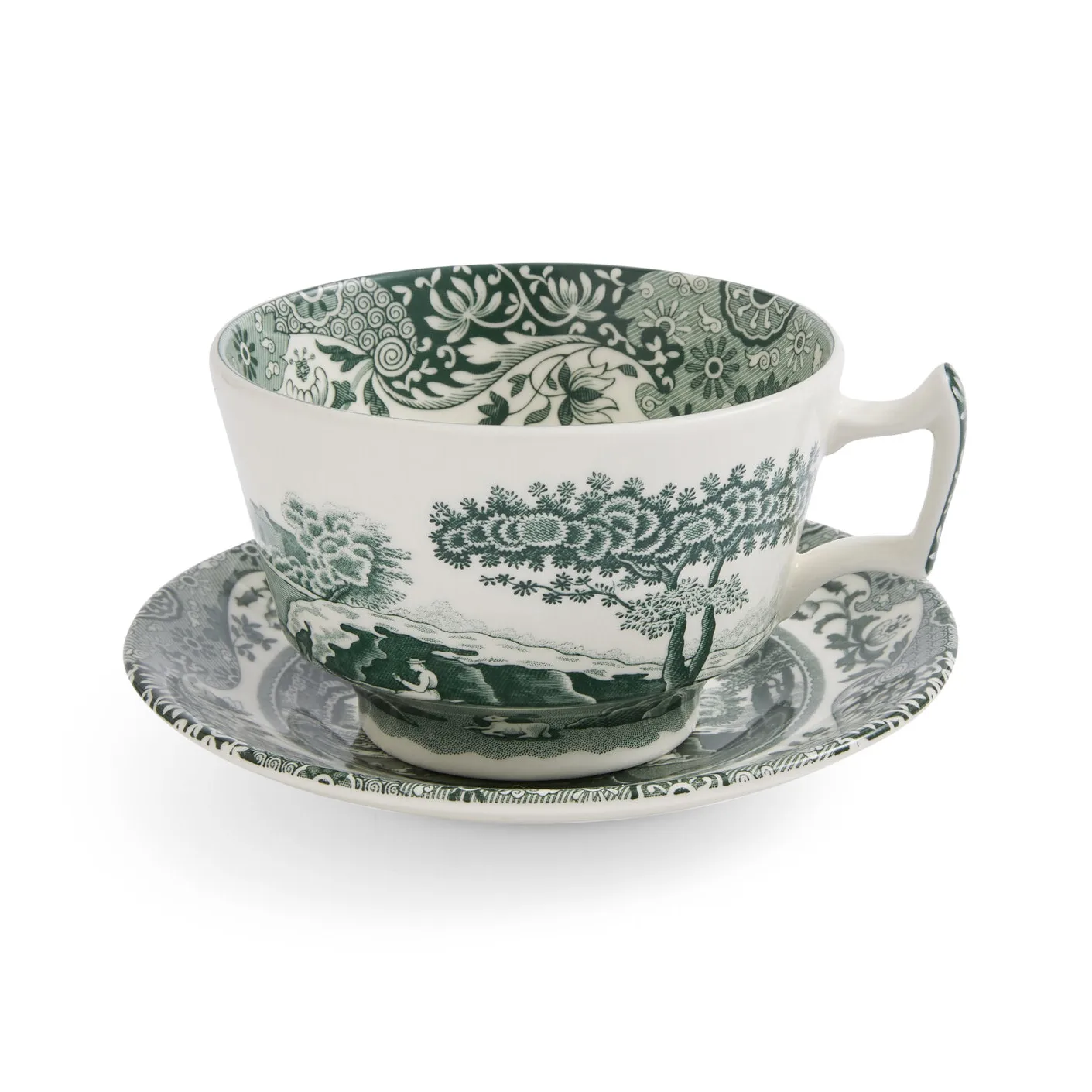 Filiżanka ze spodkiem Heritage Green Italian, Zielona, śniadaniowa, 0,28 l Spode