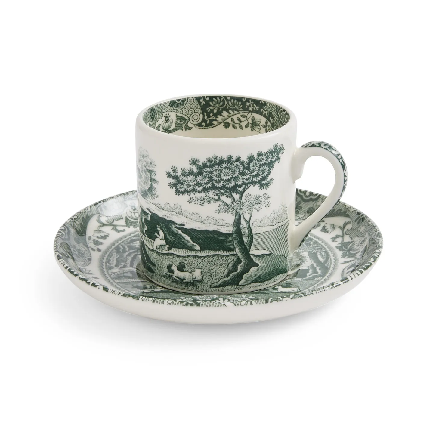 Filiżanka ze spodkiem Heritage Green Italian, Zielony, espresso, 90 ml Spode