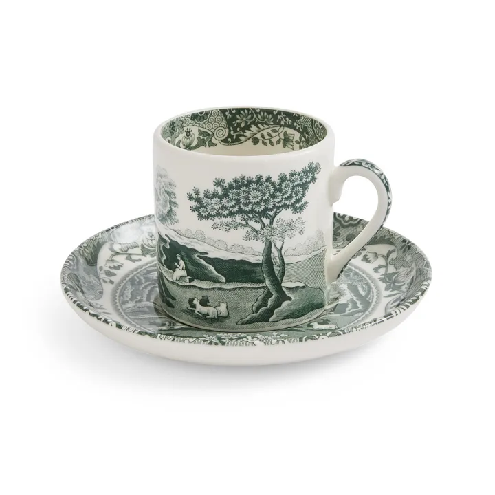 Filiżanka ze spodkiem Heritage Green Italian - Zielony, espresso, 90 ml - Spode