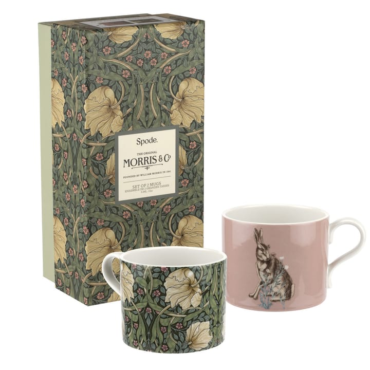 Kubek Pimpernel &amp; Forest Hare 34 cl 2-pak - Zielono-różowy - Spode