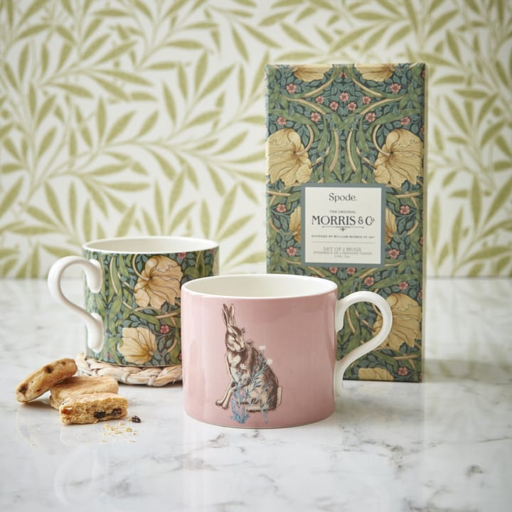 Kubek Pimpernel &amp; Forest Hare 34 cl 2-pak - Zielono-różowy - Spode