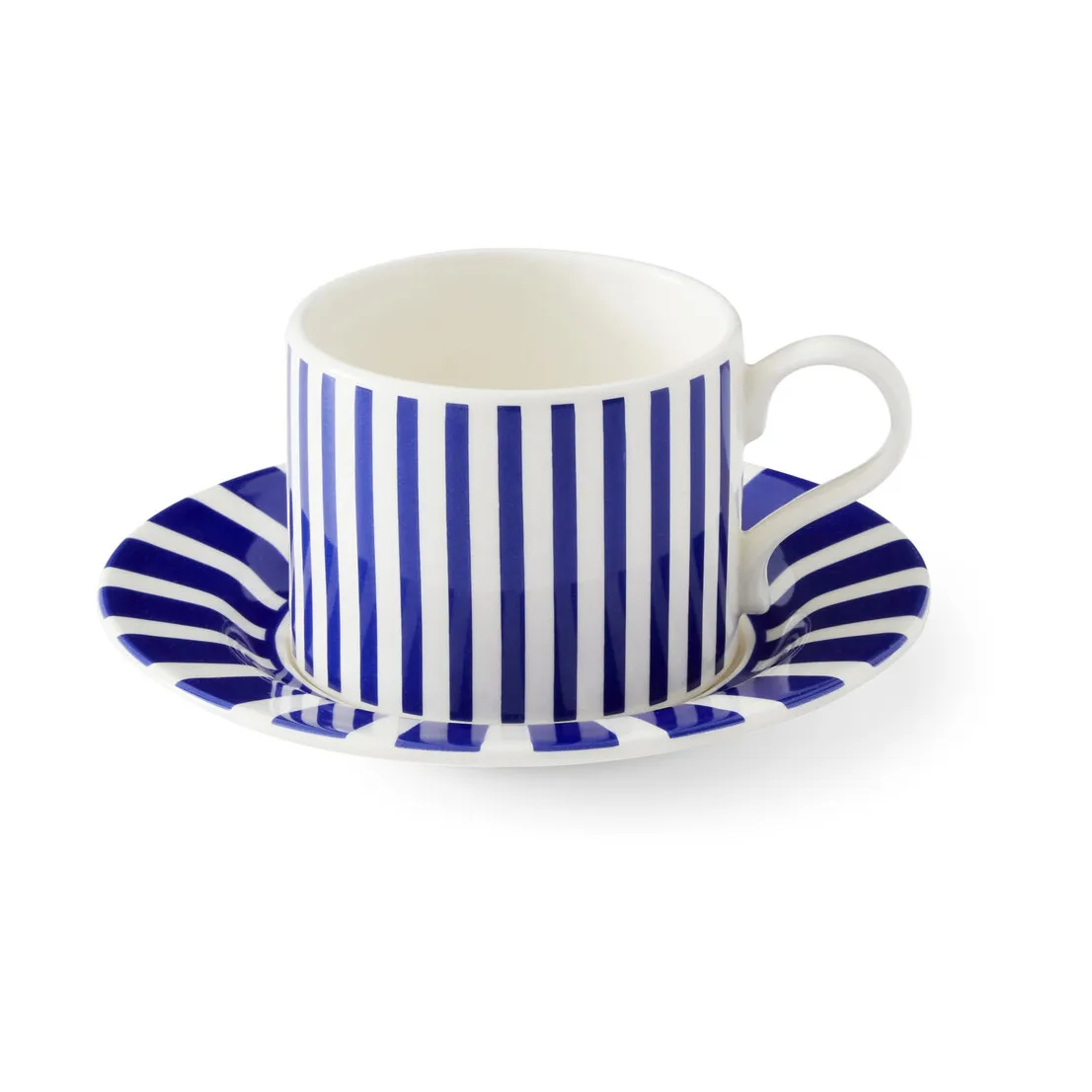 Steccato kubek do herbaty 290 ml i talerzyk Ø15,5 cm, Niebiesko-biały Spode