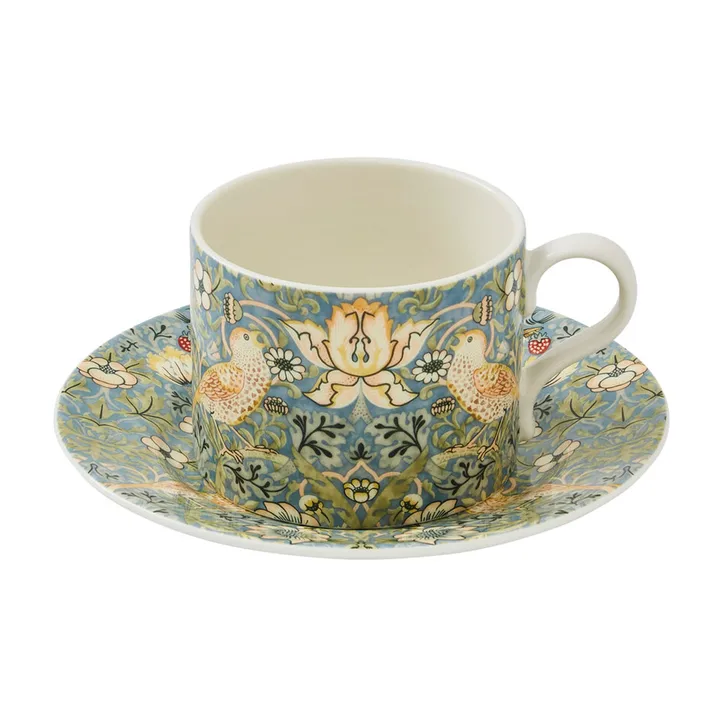 Strawberry Thief filiżanka ze spodkiem 280 ml - Multi - Spode