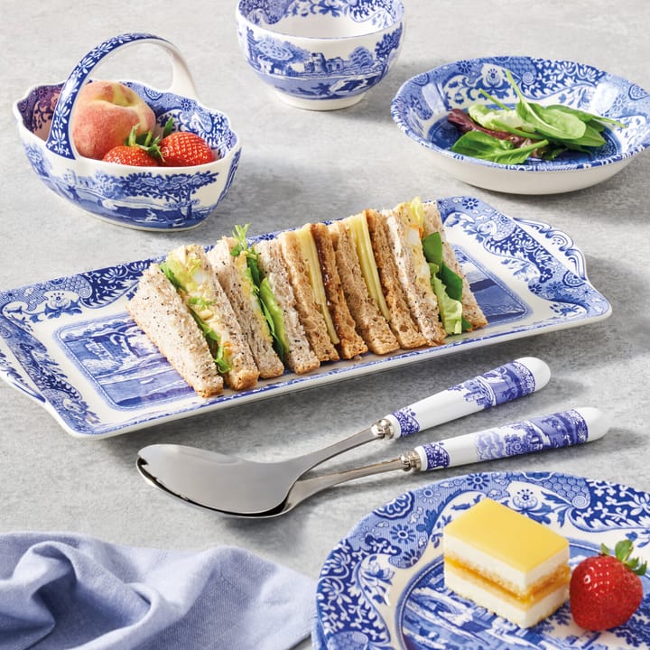 Sztućce do sałatek Blue Italian, 2 elementy, Ceramika-stal nierdzewna Spode