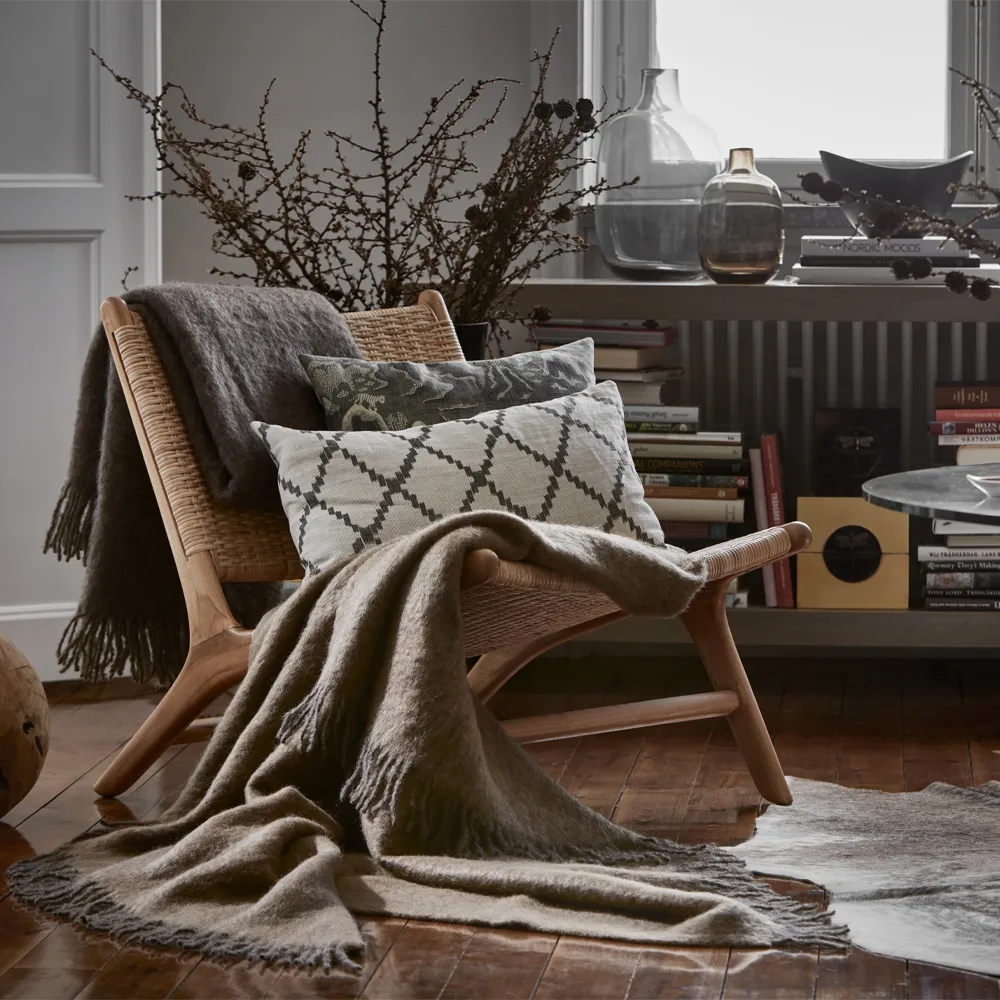 Pled Mohair, sea foam & green bay melange Stackelbergs