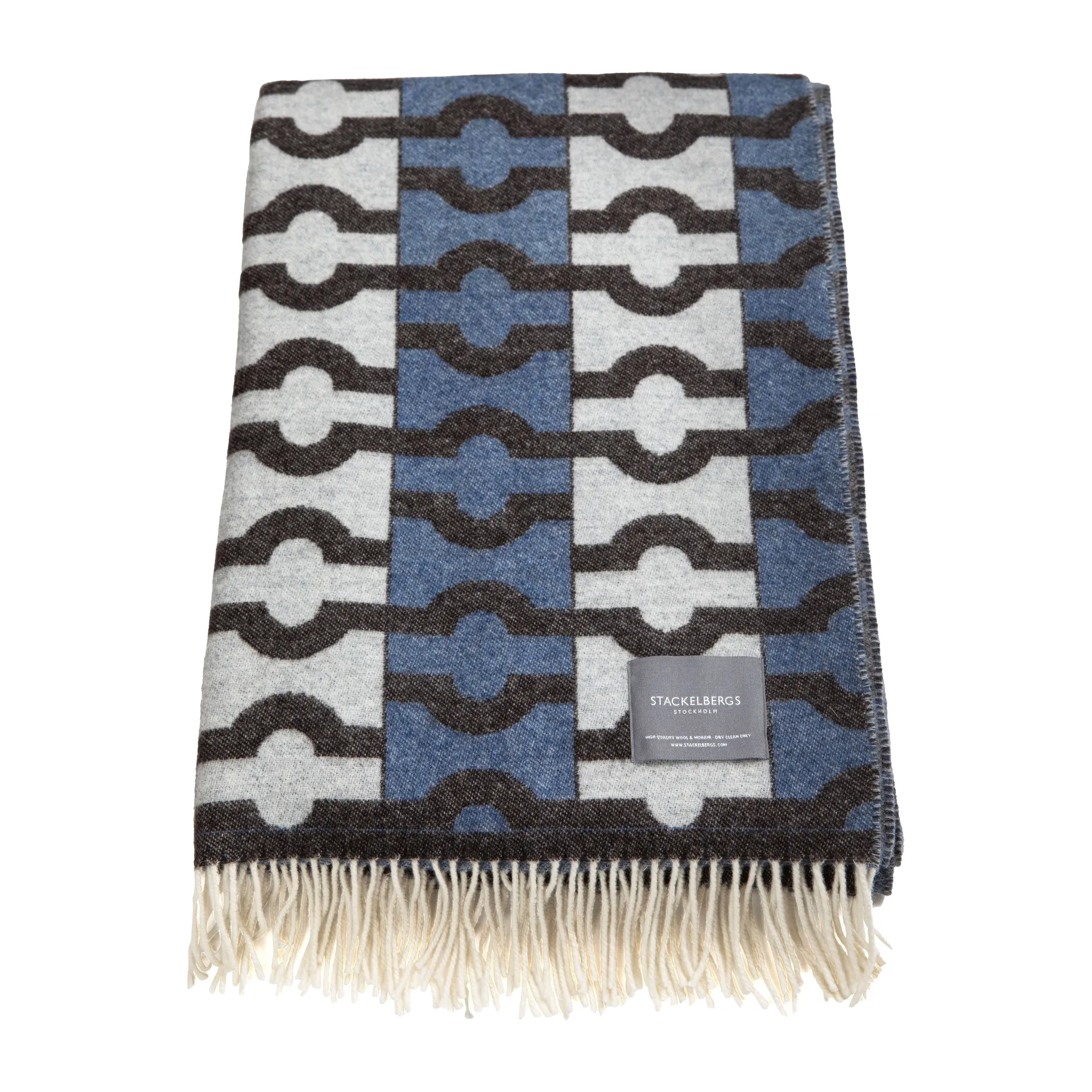 Pled Wallpaper, Niebieski, brązowy & biały Stackelbergs