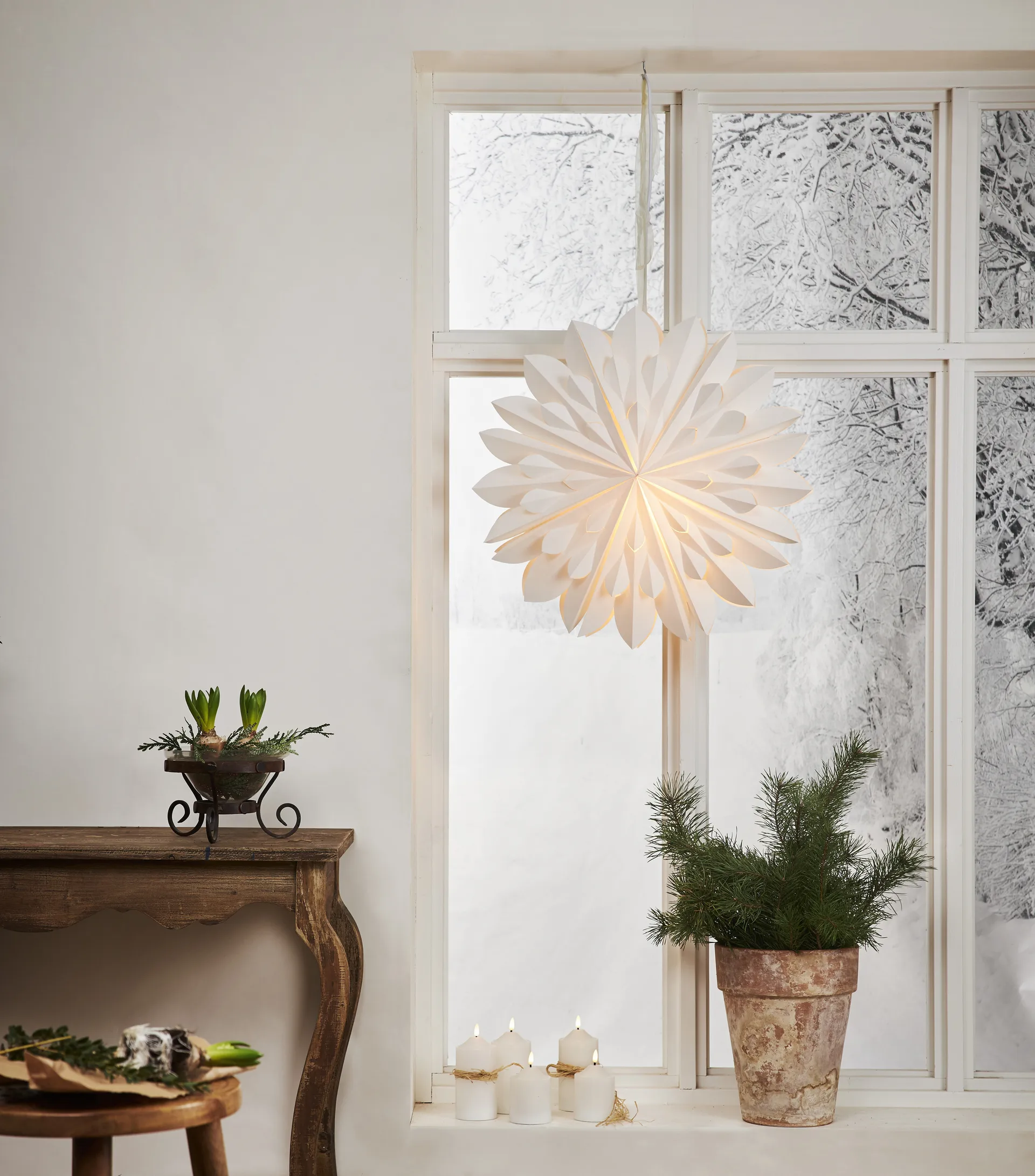 Clipp gwiazda adwentowa Ø60 cm, Biały Star Trading