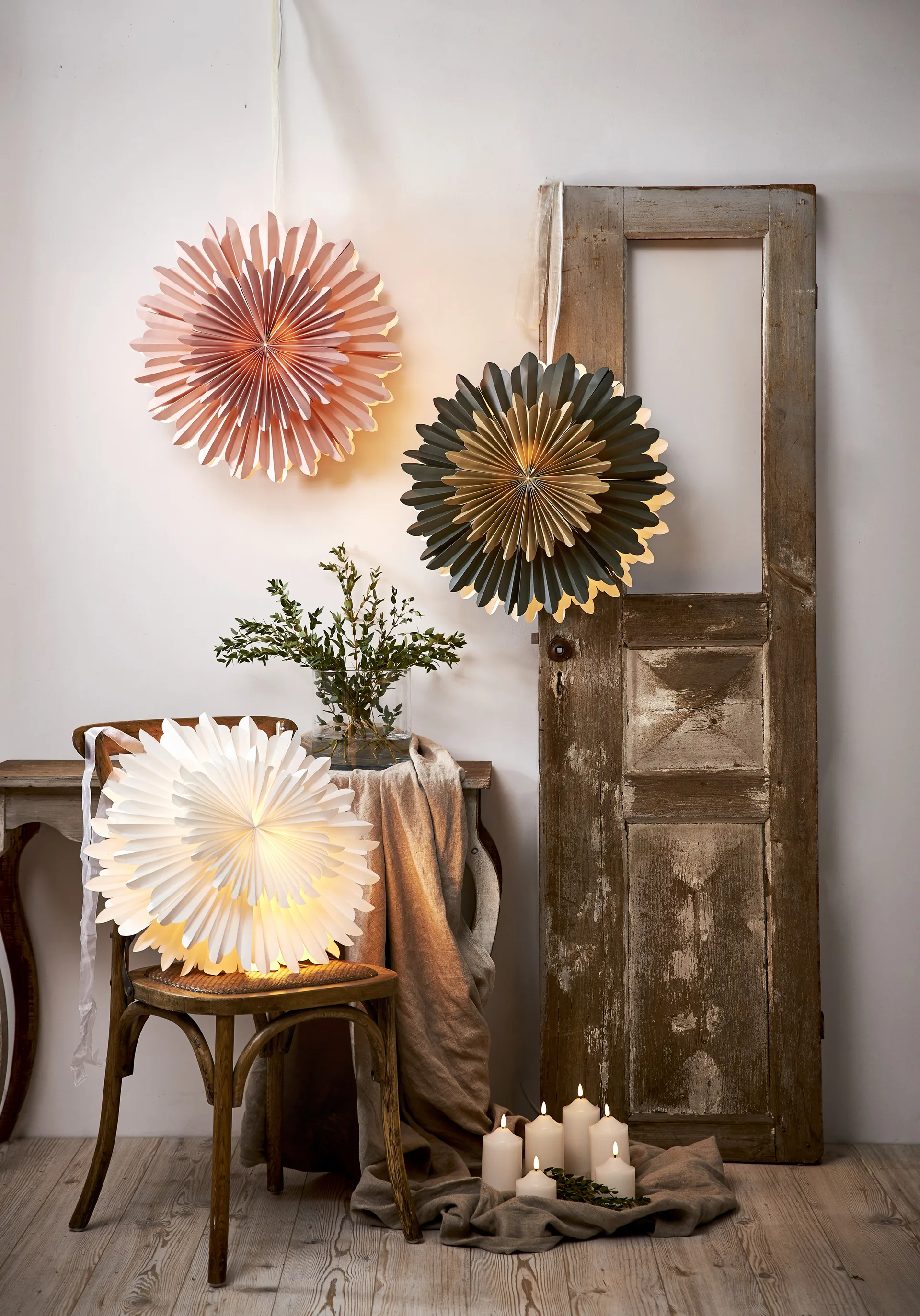 Crystal gwiazda adwentowa Ø50 cm, Różowy Star Trading