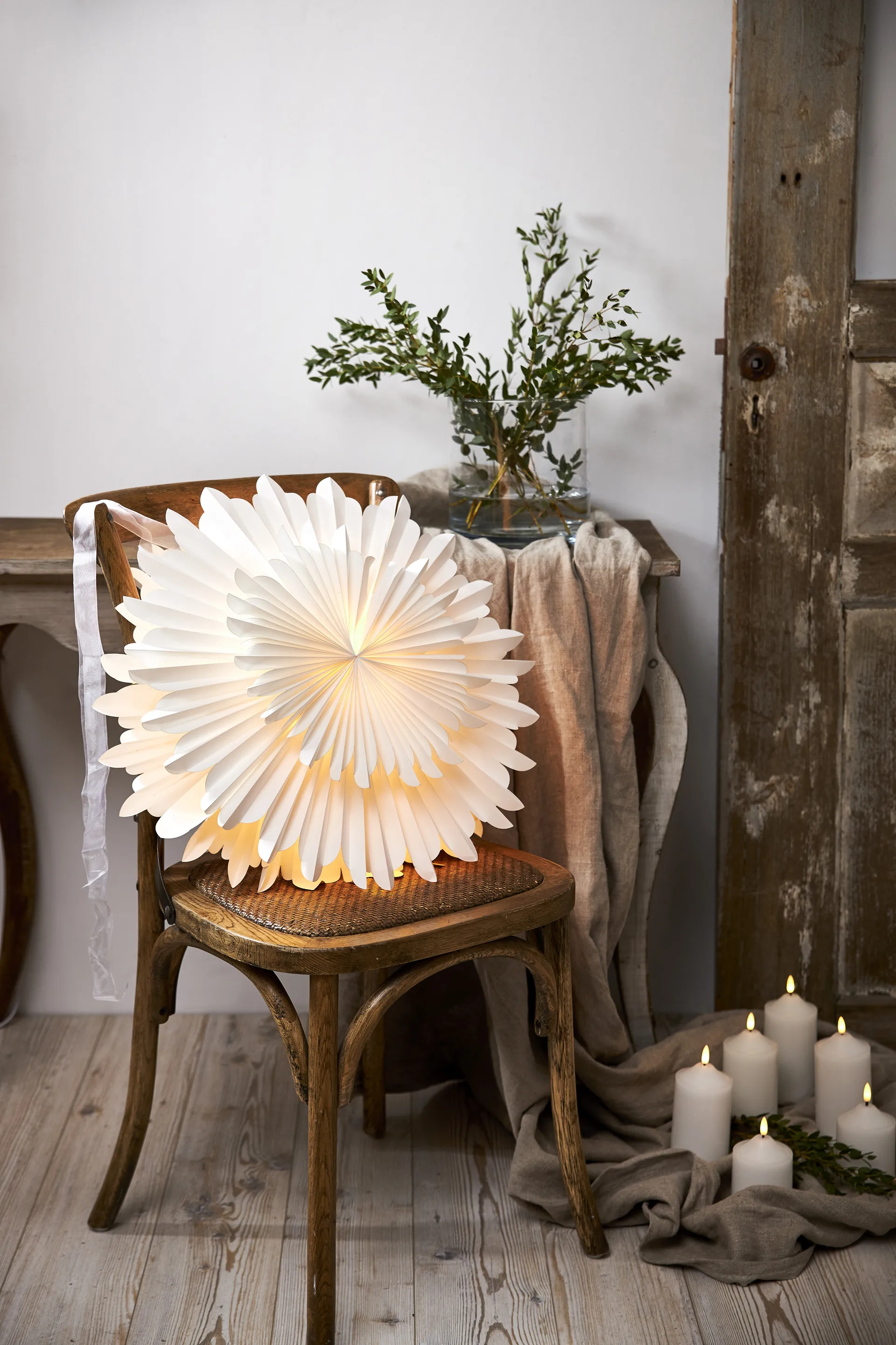 Crystal gwiazda adwentowa Ø55 cm, Biały Star Trading