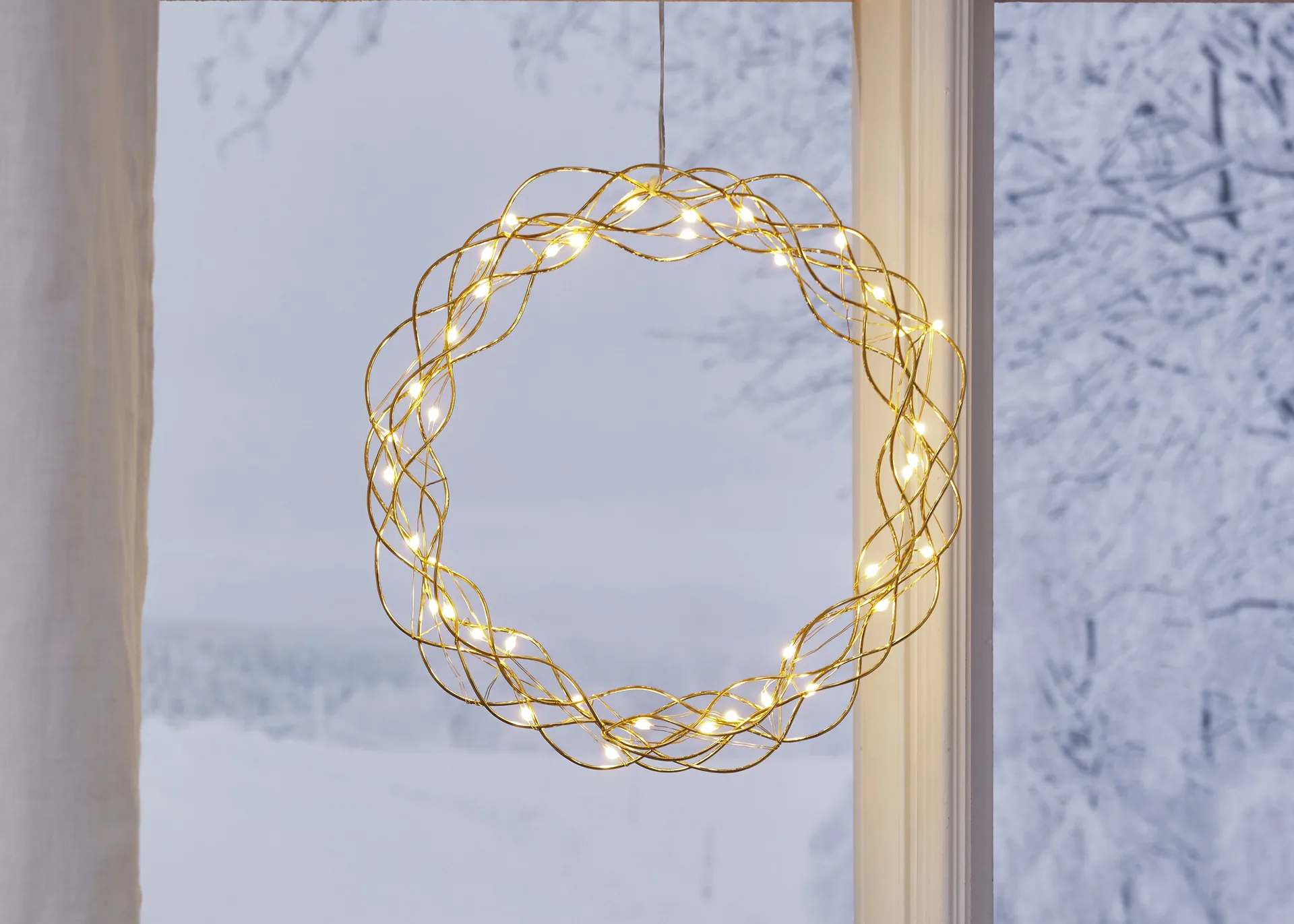Curly wieniec lampki LED 30 cm, Mosiądz Star Trading