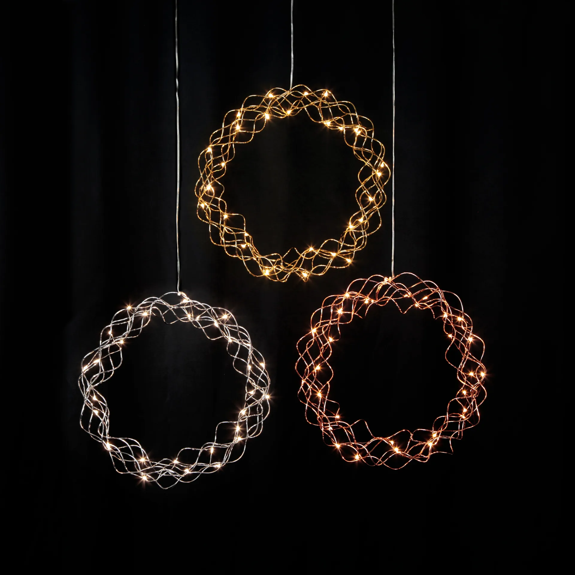 Curly wieniec lampki LED 30 cm, Mosiądz Star Trading