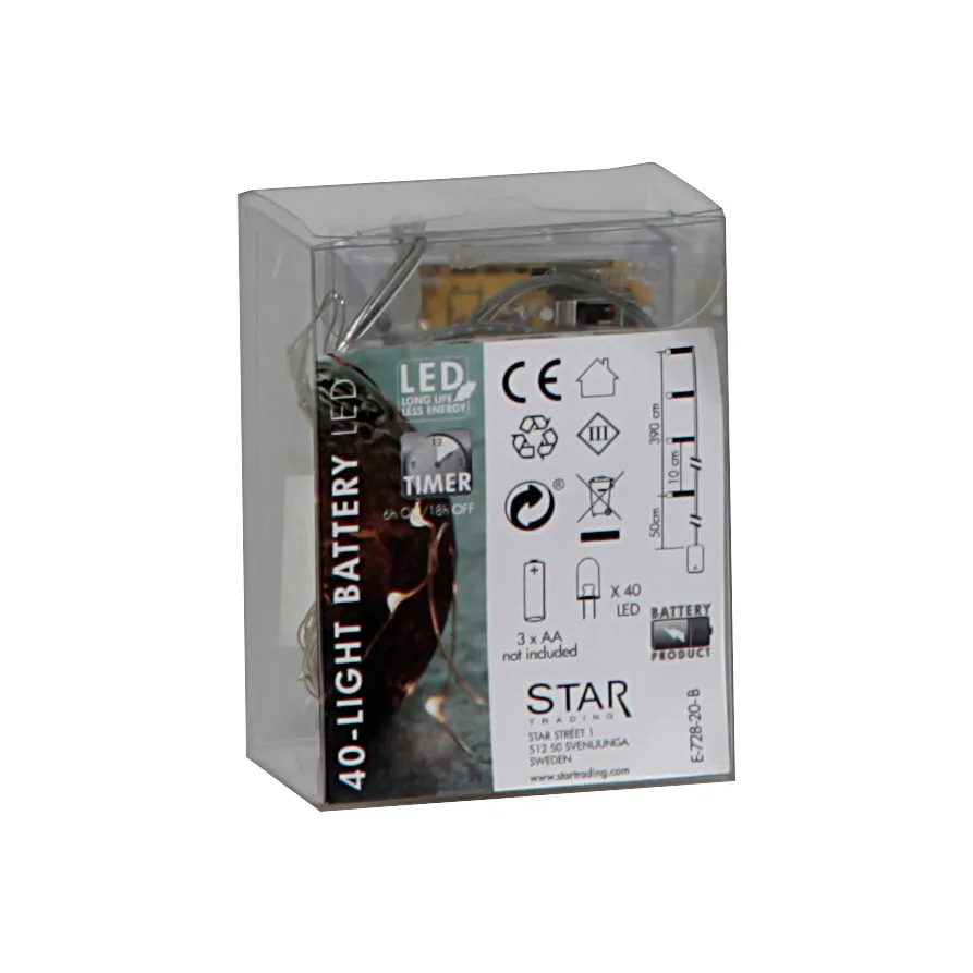 Dew Drop lampki LED bateria , 4 m, srebrny drut Star Trading