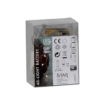 Dew Drop lampki LED bateria  - 4 m, srebrny drut - Star Trading