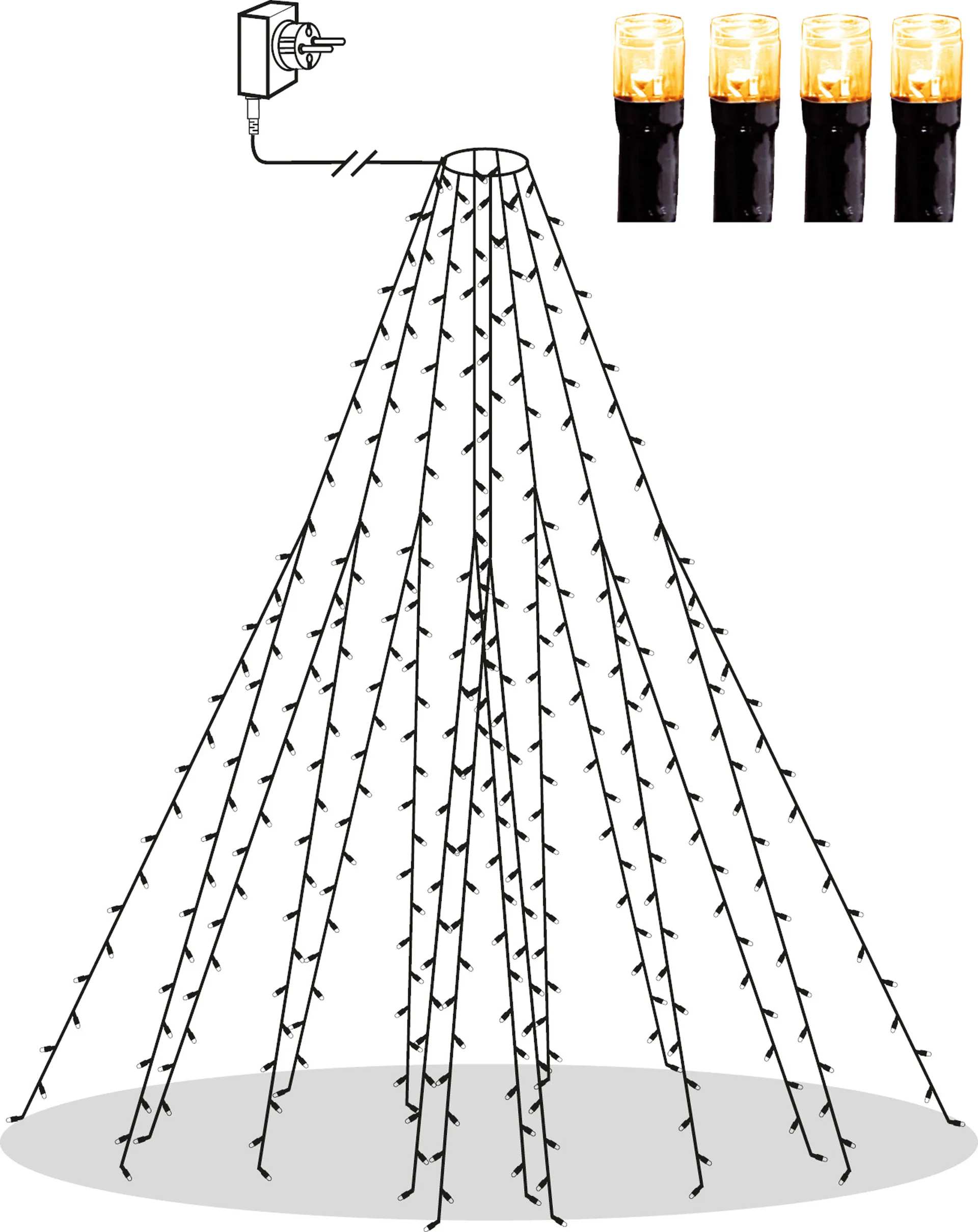 Golden lampki warm white, Zielony Star Trading