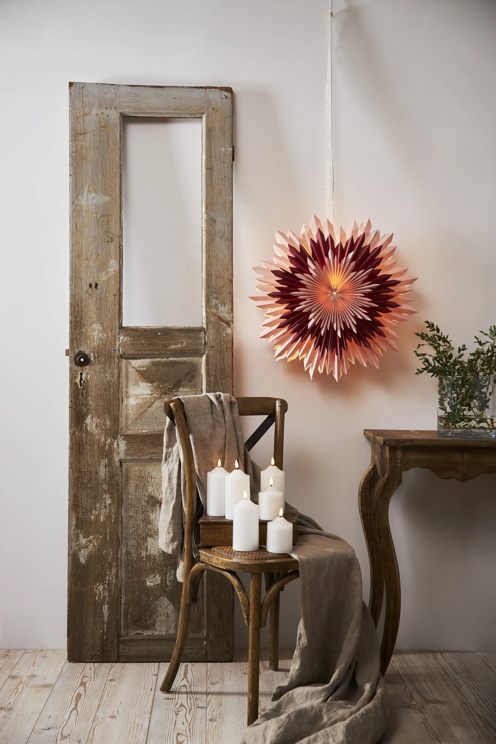 Ice gwiazda adwentowa Ø50 cm, Różowa  Star Trading