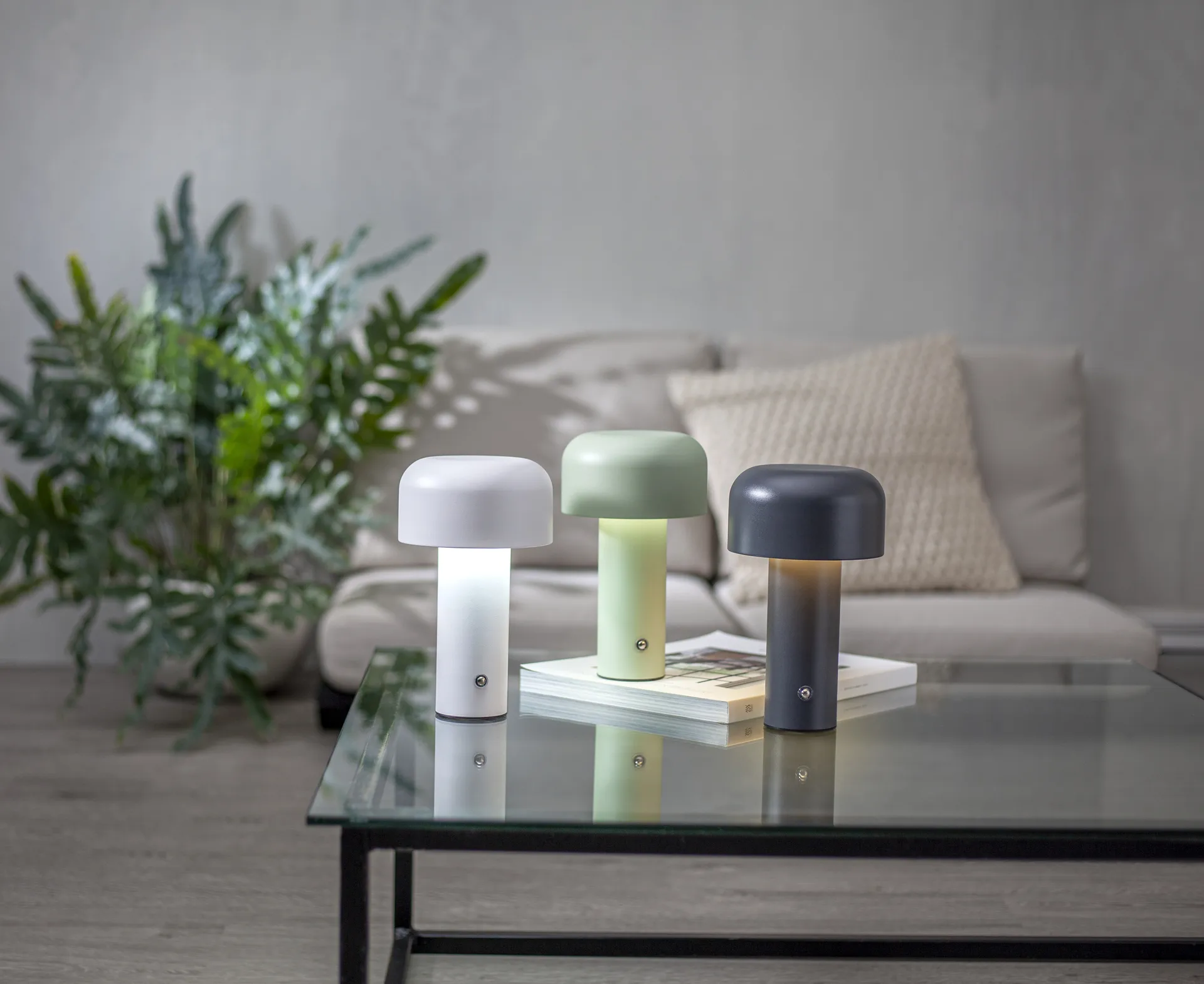 Lampa stołowa przenośna Bobby, Szary Star Trading