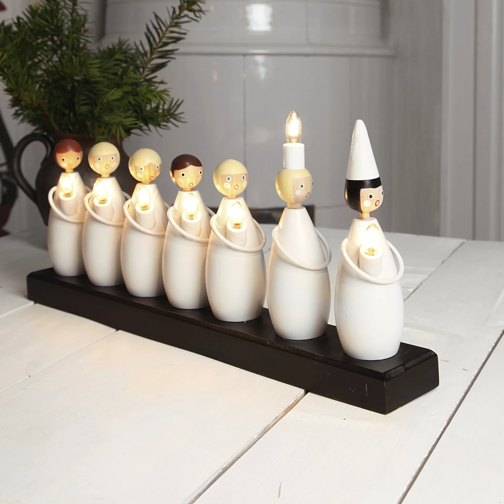 Luciatåg świecznik adwentowy, biały Star Trading