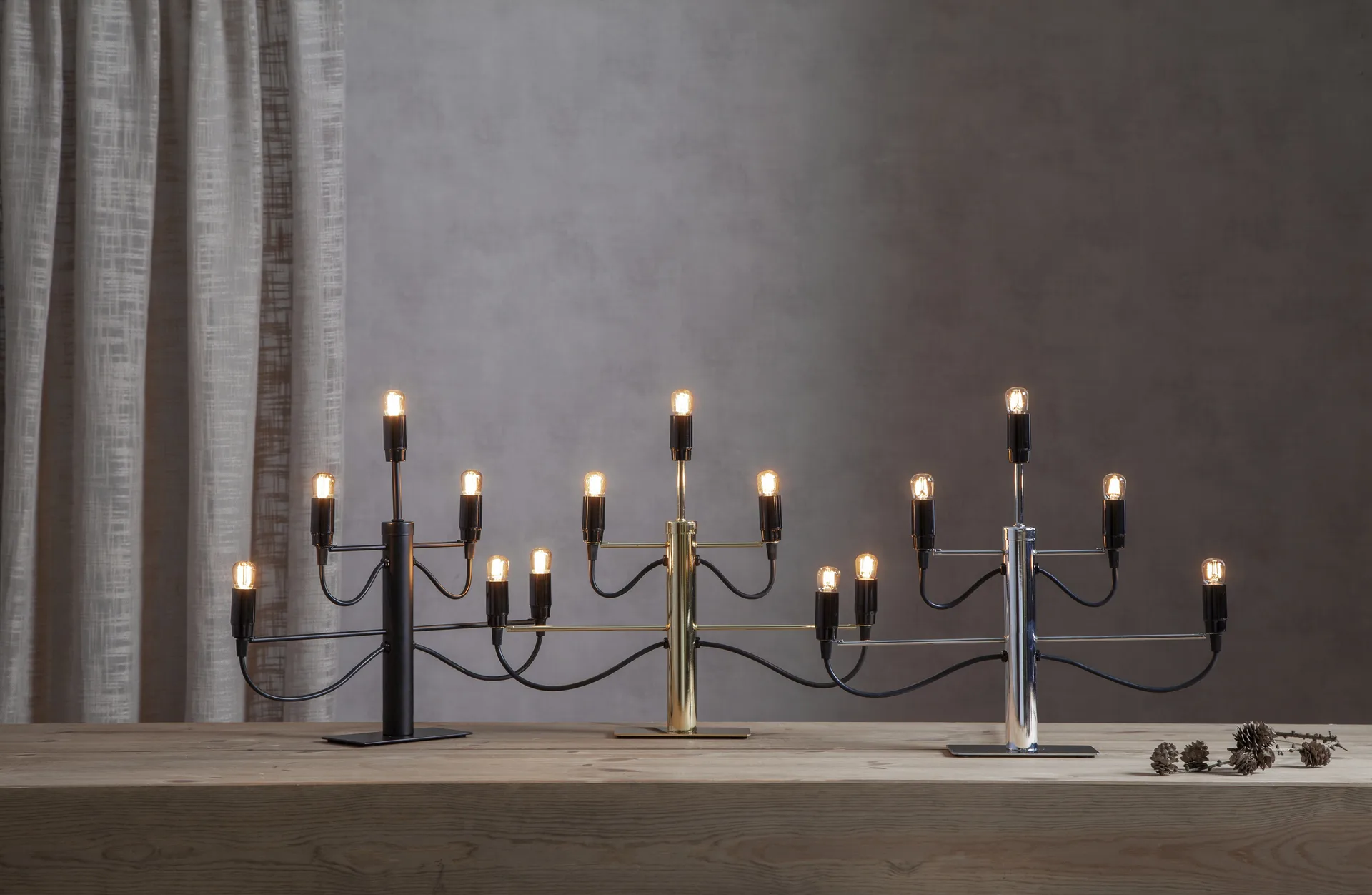 Milano 5 świecznik 46 cm opakowanie 2 sztuk - Chrom,  Star Trading