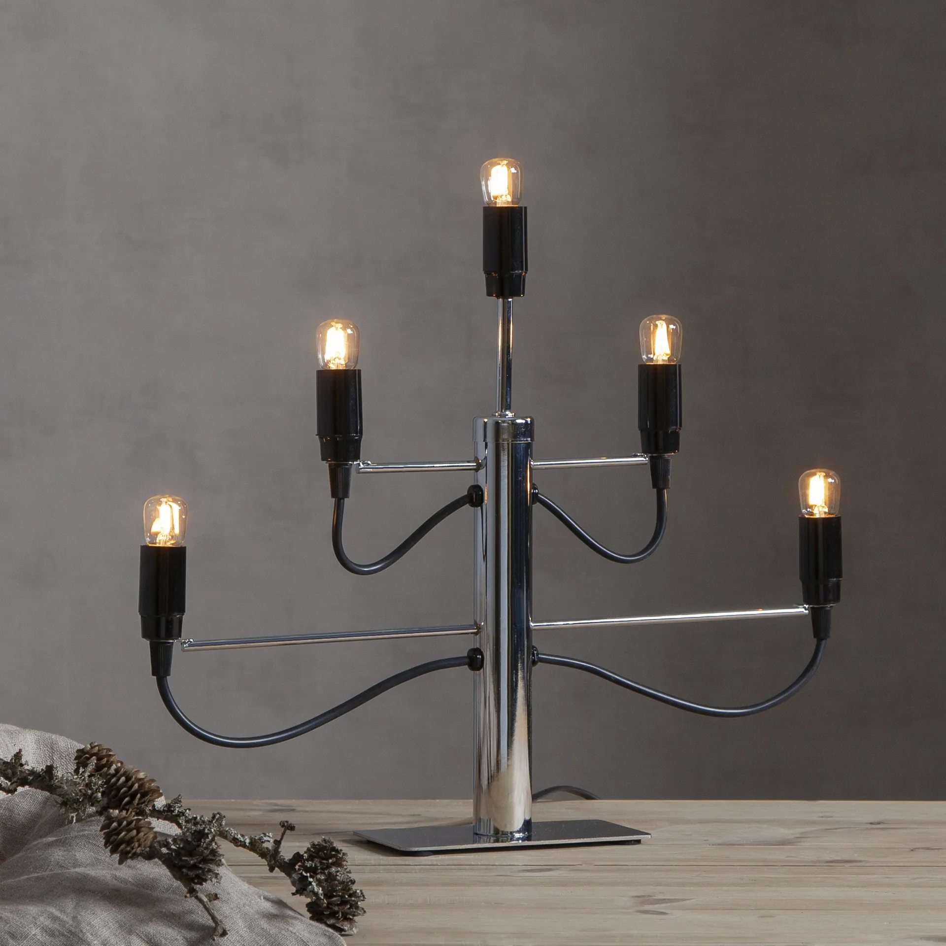 Milano 5 świecznik 46 cm opakowanie 2 sztuk - Chrom Star Trading